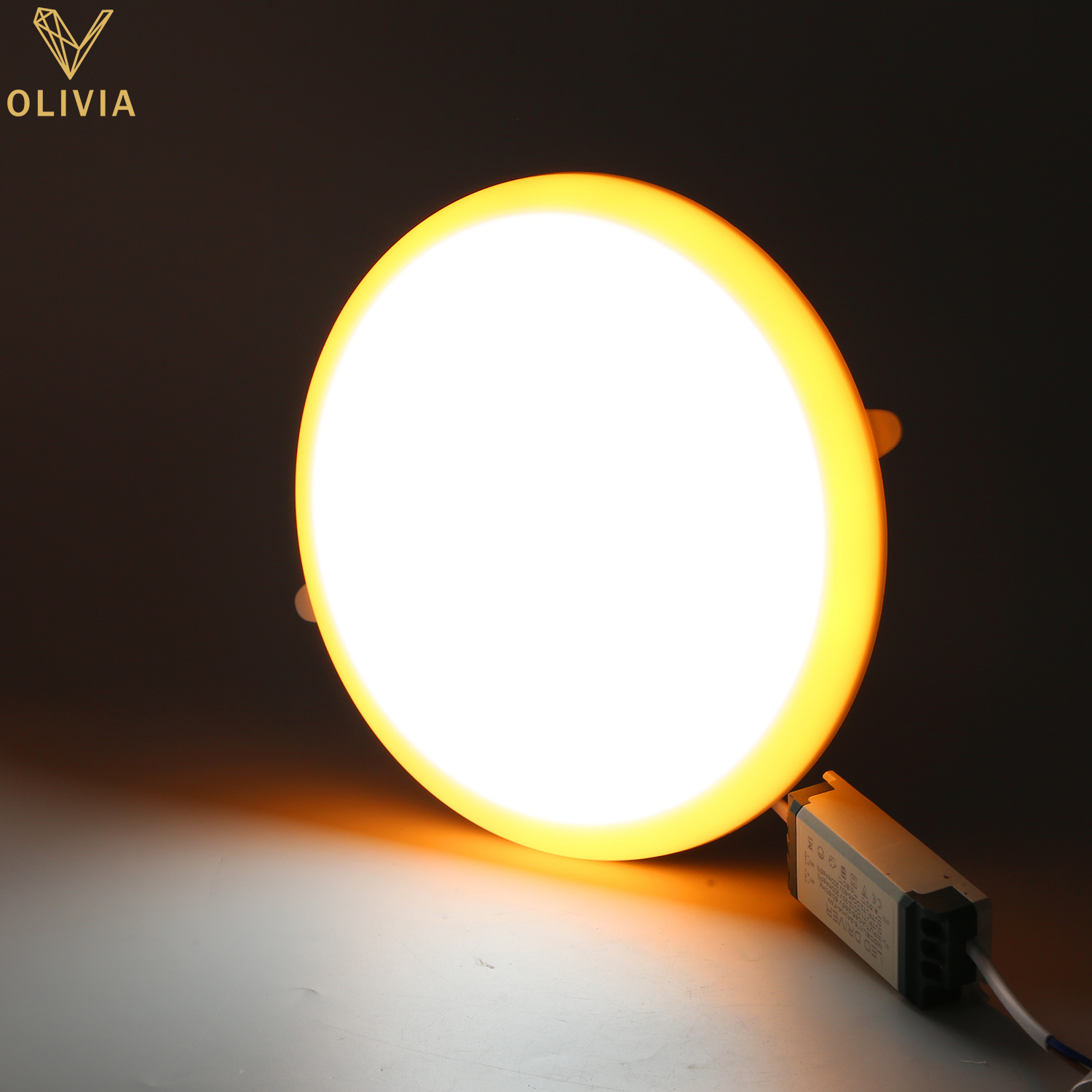 مصباح LED بدون إطار مزدوج اللون قابل للتعديل RND