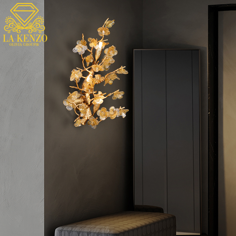 مصباح حائط عصري إيطالي سائل Kapok Flowers G9